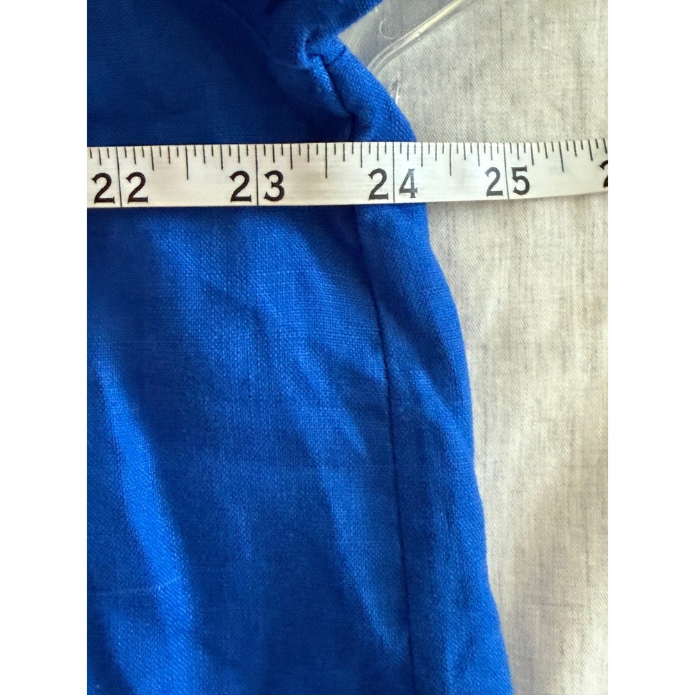 SPANX Linen Button Down Shirt 2026 Style Size Medium Royal Blue Relaxed - Picture 8 of 8